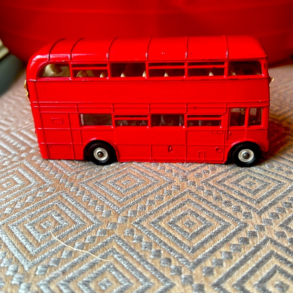 Vintage dinky toys routemaster diecast double-decker bus number 28